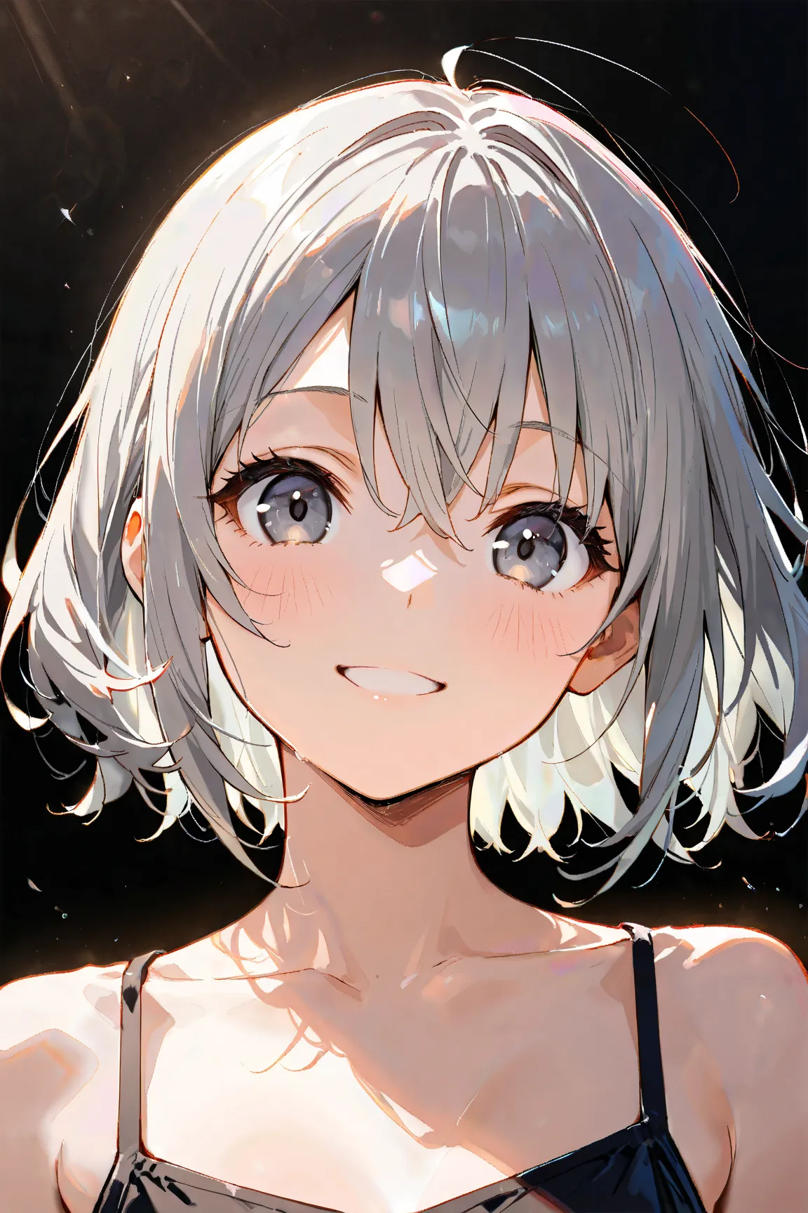 ash gray hair,　short hair,　layered hair,　voluminous top,　textured ends,　 short top,　textured hair,

masterpiece, best quality, ultra detailed,  highres icon, 4K, 8k, extremely detailed CG, accurate,  Ultra High Definition, 

upper body,　focus on face,　look...