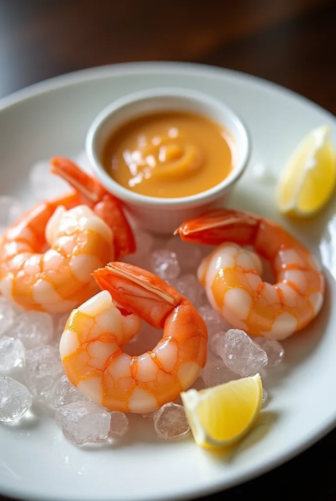 Make an appetizer shrimp cocktail with side ice crushed 