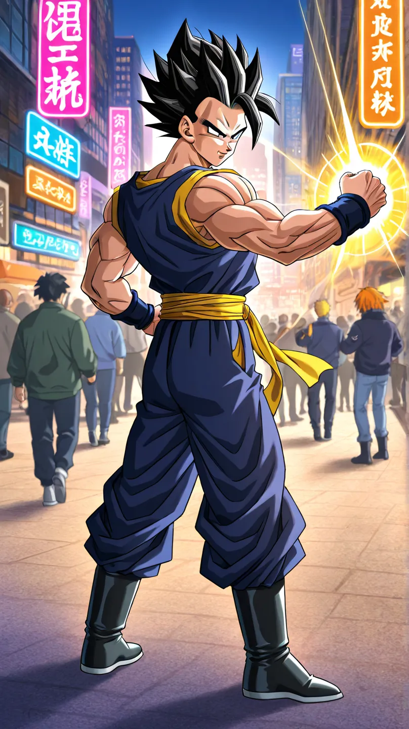 Create the character Sheilong from Dragon Ball in a city