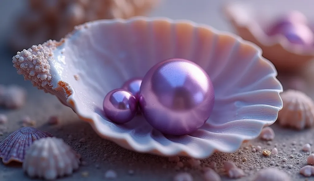 Make purple pearls in seashells