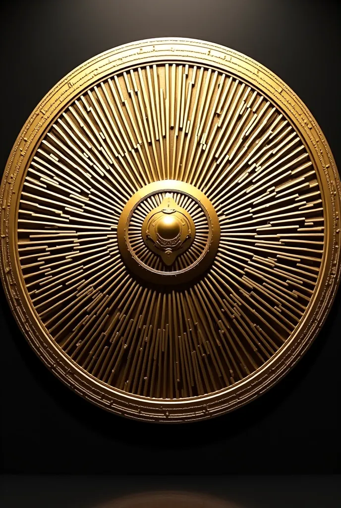 I want to create an emblem similar to a shield with details of many symmetric lines that is large and large (write DAT WAY in capital letters in gold as well) and that the shield has a circular shape