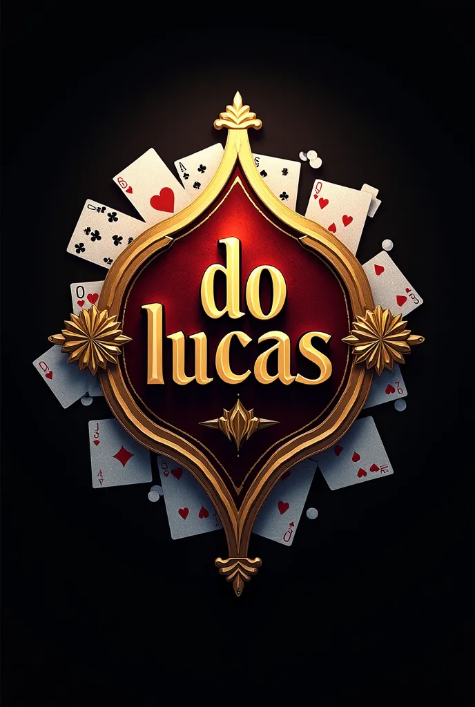 Create an epic logo-sign with CARDS DO LUCAS written 