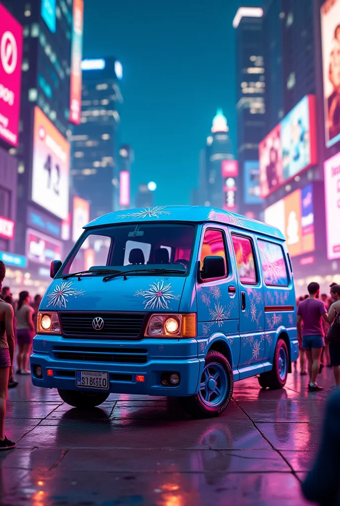 Modern blue van party background