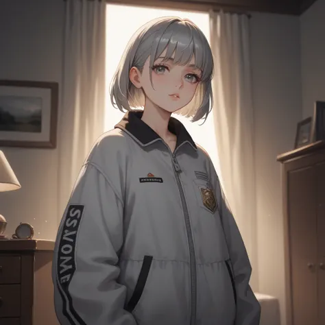 Girl with an oversized jacket 