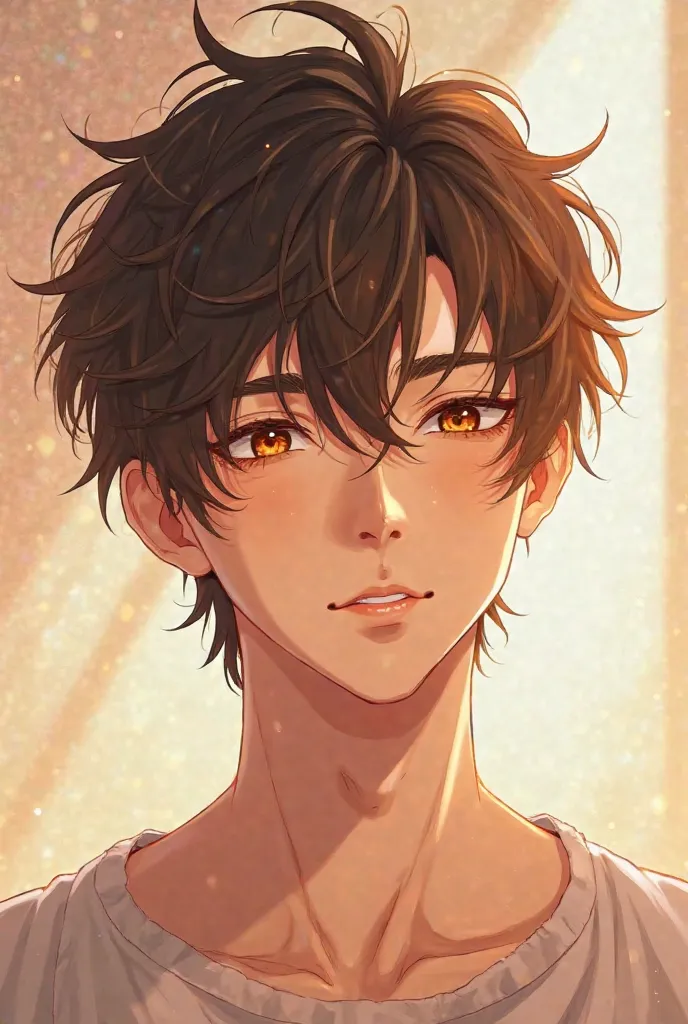 Male brown hair honey-colored eyes type manwha