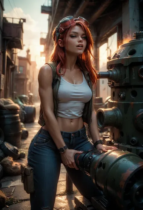 giantness girl masturbating with a tank cannon