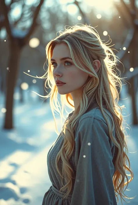 blonde   outside in winter 