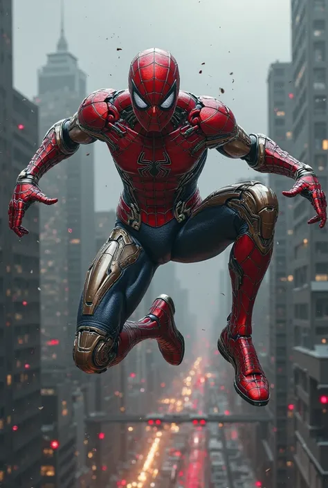 ironman as spider in realistic image