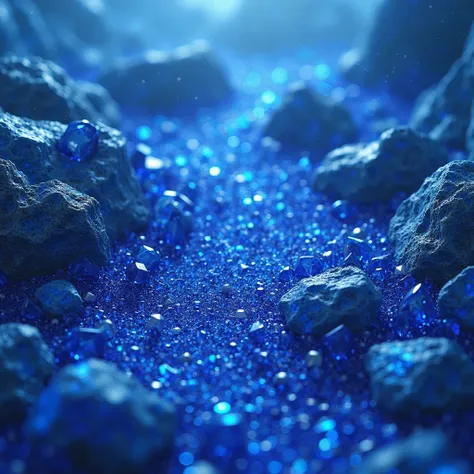 Sapphire stones covering the entire scene