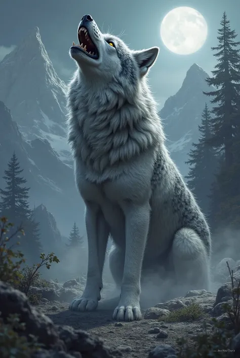 Howling gray wolf
