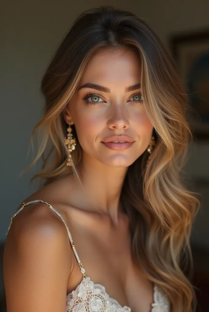 Imagine the most beautiful girl in the world—her beauty is so mesmerizing that she seems almost otherworldly.

Face & Expression:

Her face is a perfect balance of delicate features and striking allure. She has big, expressive eyes that shine like diamonds...