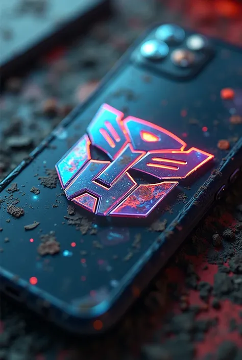 a close up of a cell phone with a logo on it, concept art by Sam Dillemans, trending on cg society, transgressive art, kanliu666, 666, 6 6 6, goth transformers, triple six, translucent sss, transmetal, r6, gta 6 style, header with logo, width 768