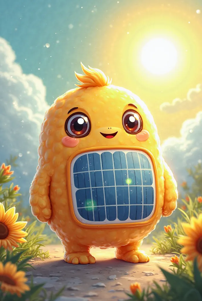 Create mascot for a photovoltaic energy company that is cute, adorable and eye-catching.