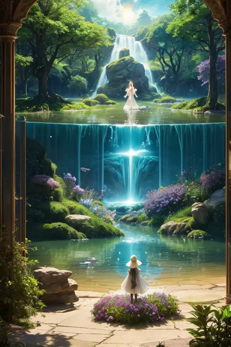 Dreamweaver Puzzlesというファンタジーアートパズルのサイトのロゴ、The image is grandeur, transparency, birth, hope, an invitation to a fantasy world, and a departure for a journey