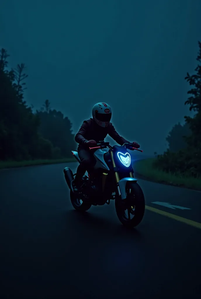 Biker with the AGV helmat in the night 