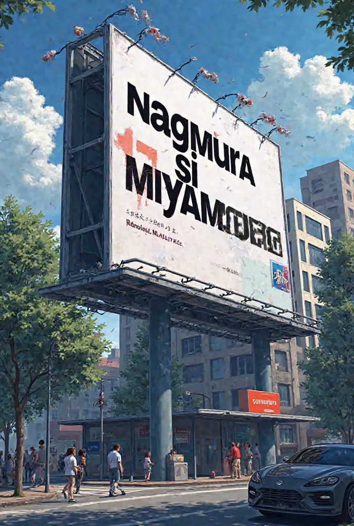 A billboard that has a write that "nagmura si Miyamura"