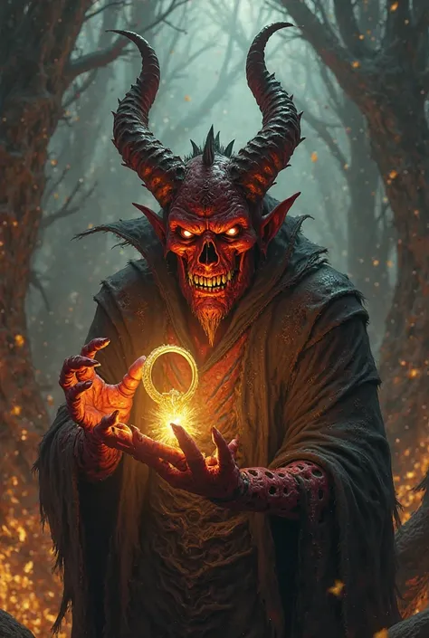  Devil holding a golden ring