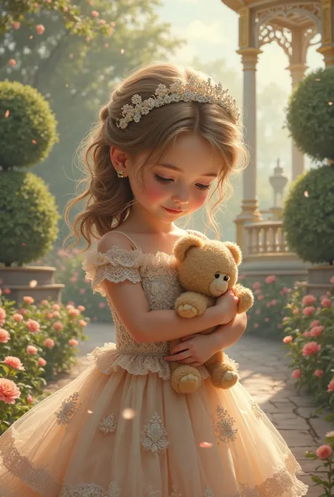 Teddy bear and a little princess 