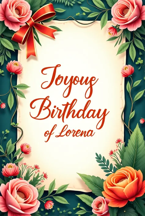 Make an image of a letter of congratulations that says happy birthday Lorena 