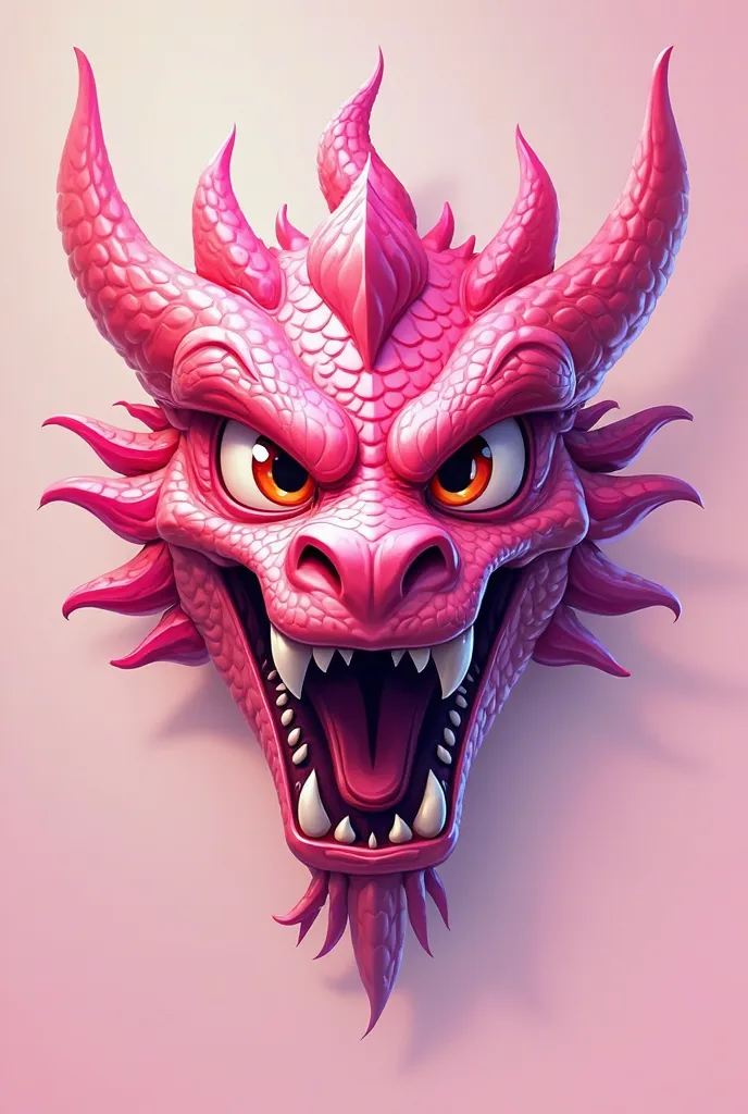 A pink dragon logo, but only the face facing the front, with the name of Dragons Z and that is not realistic but animated and gamer, and that is a logo not an image 