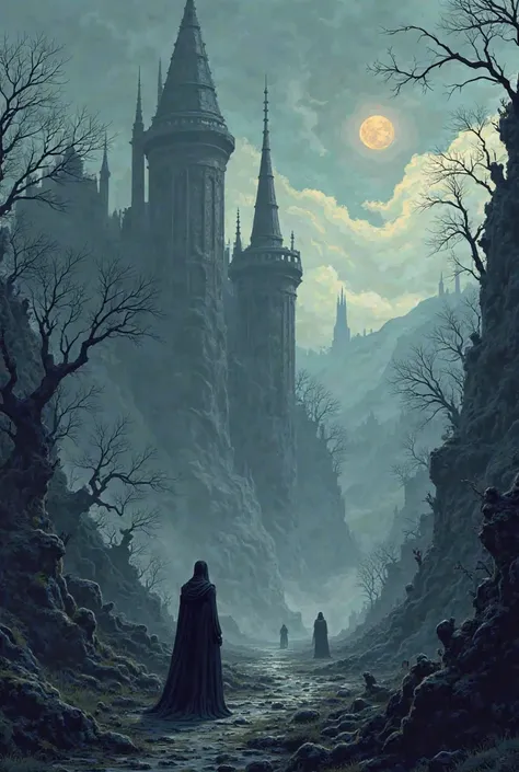 Pixel art gothic scenery