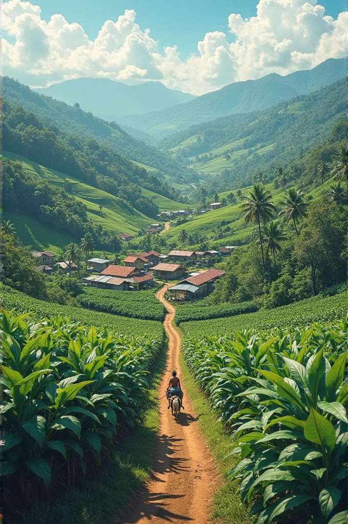 Village in East Java with Tobacco Plantation