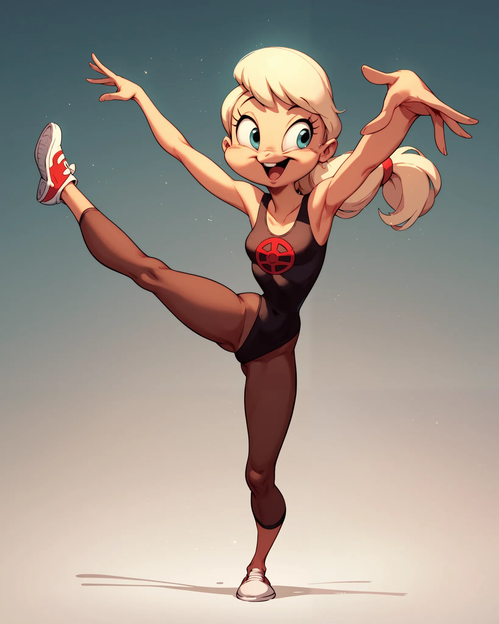 Ms. Marvel (young Pakistani human woman), dancing pose, Tokyo background, tiny toons style, by diives, 