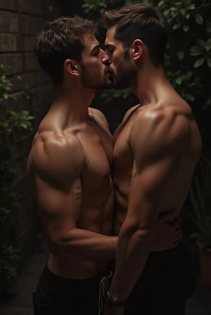 A man passionately kissing another man