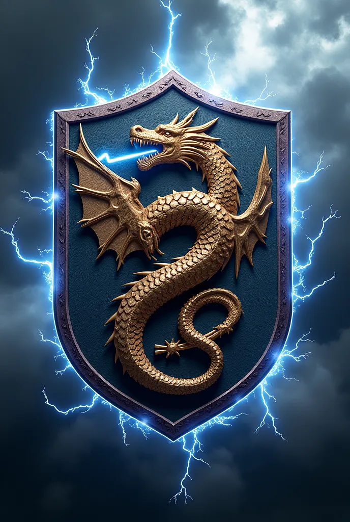 artillery badge with lightning, number 2, dragon, and shield