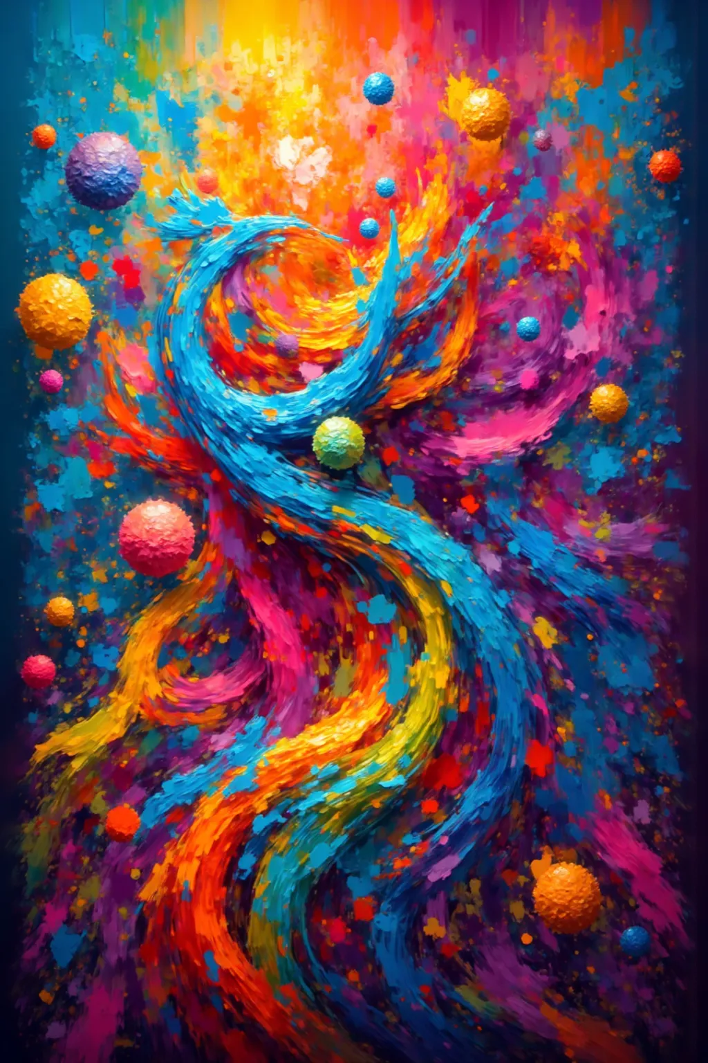 Beautiful abstract colorful vibrant art piece dynamic 