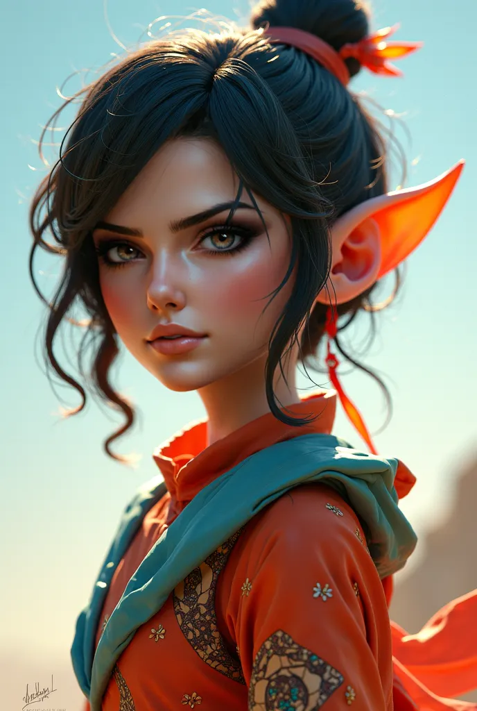 Create front, side, and three-quarter views of this character with slight variations in expression (neutral, smiling, serious). Keep the outfit and design consistent with the reference image."