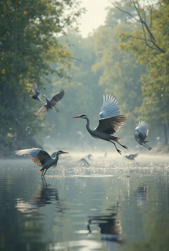 School Silver Herons