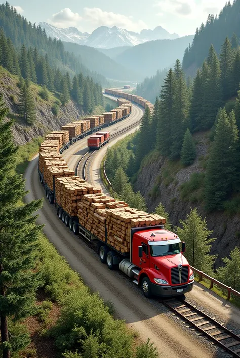 transport for transporting wood in various ways 