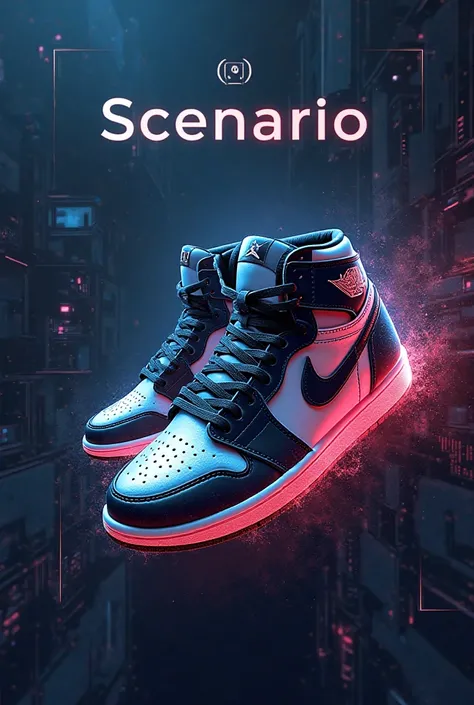 Make me a banner for my business name " Scenario " With Nike Air jordan 1 ps5 edition