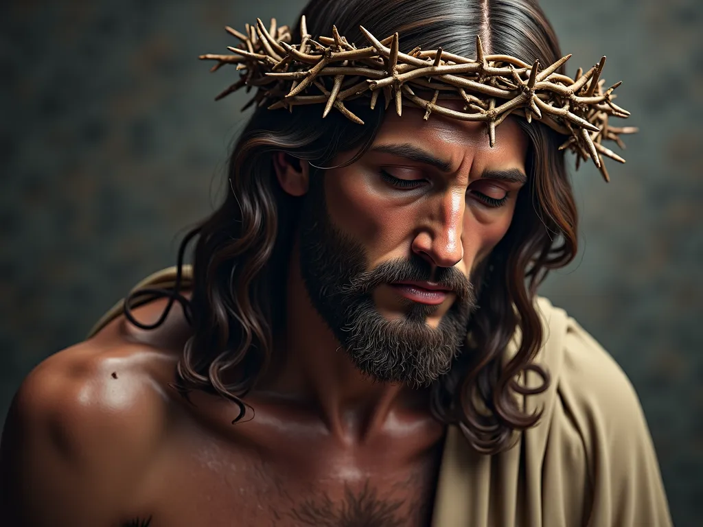 I want an image of Jesus Christ with a crown of thorns 