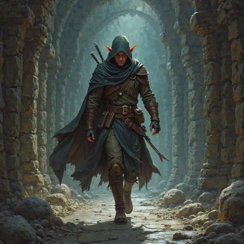 I want a male half-elf who is a thief by profession for a Dungeons and Dragons campaign 