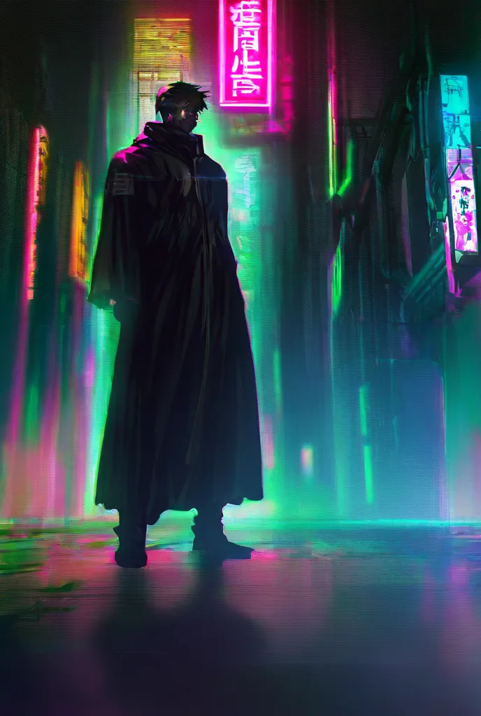 Kaishou Monk 　Full Body Image　Confused　cyberpunk　Evil Annihilation