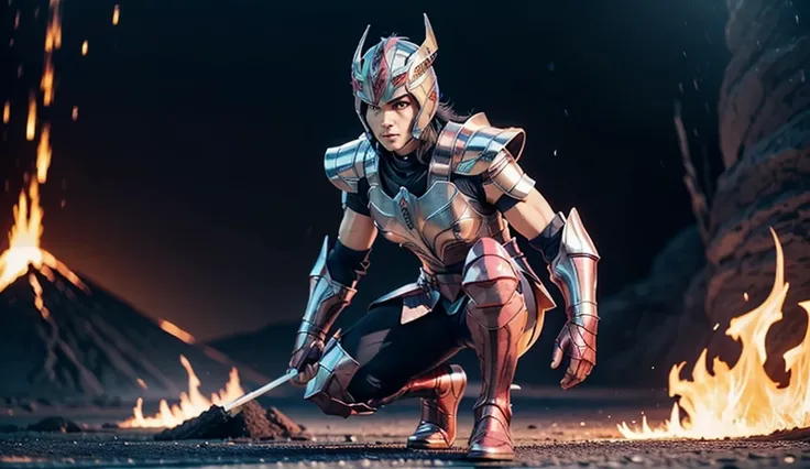 1 girl,((volcano, lava)),focused face, detailed face,
(FULL BODY),(blue short sleeve shirt),Slender,1girl in armor,
(MASTERPIECE:1.2),(CGI ART:1.3),(REALISTIC:1.6),(POST PROCESSING:1.3),(SHARP FOCUS:1.3),8K,solo, (detail skin:1.2),best,
(intricate:1.2),(8k...