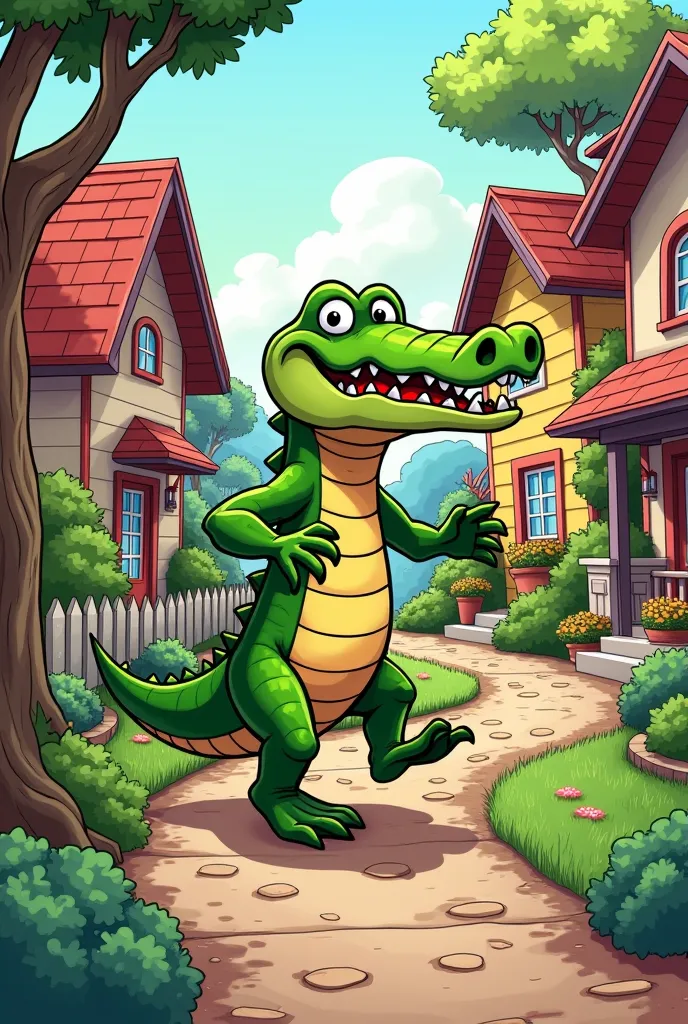 sticker crocodile house to house