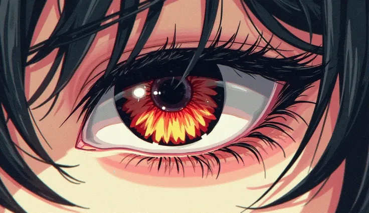 close up shot to one eye, manhwa style