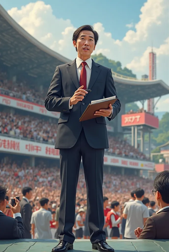 Japanese man who seems to be a boat race forecaster