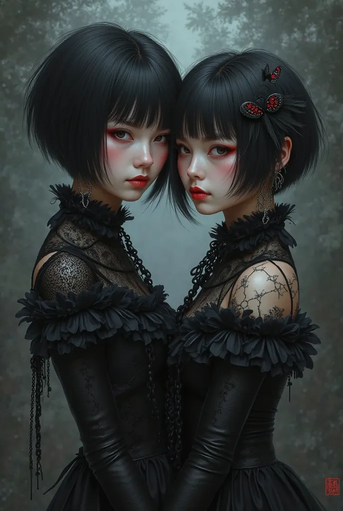 Do me(I have short hair)And my friend Nana (has short black hair) I'm short and she's a bit tall(We are goth)