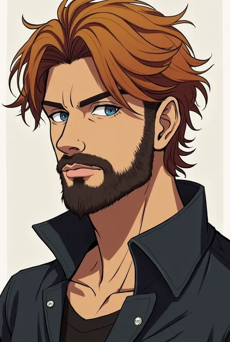 Square Enix anime like art style.Julius Blair stands at 5’9”, with a well-proportioned build that suggests both comfort and a hint of athleticism. At 32 years old, his face carries a mature yet still youthful charm, accentuated by a dark stubble beard that...