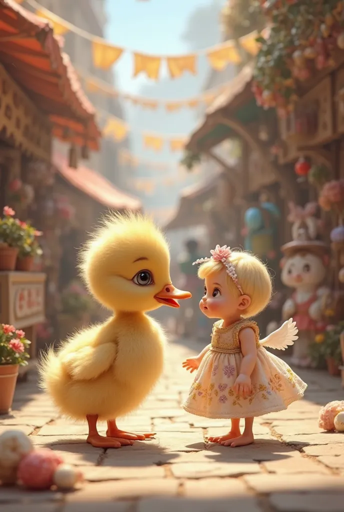 A duckling buying a doll vedio