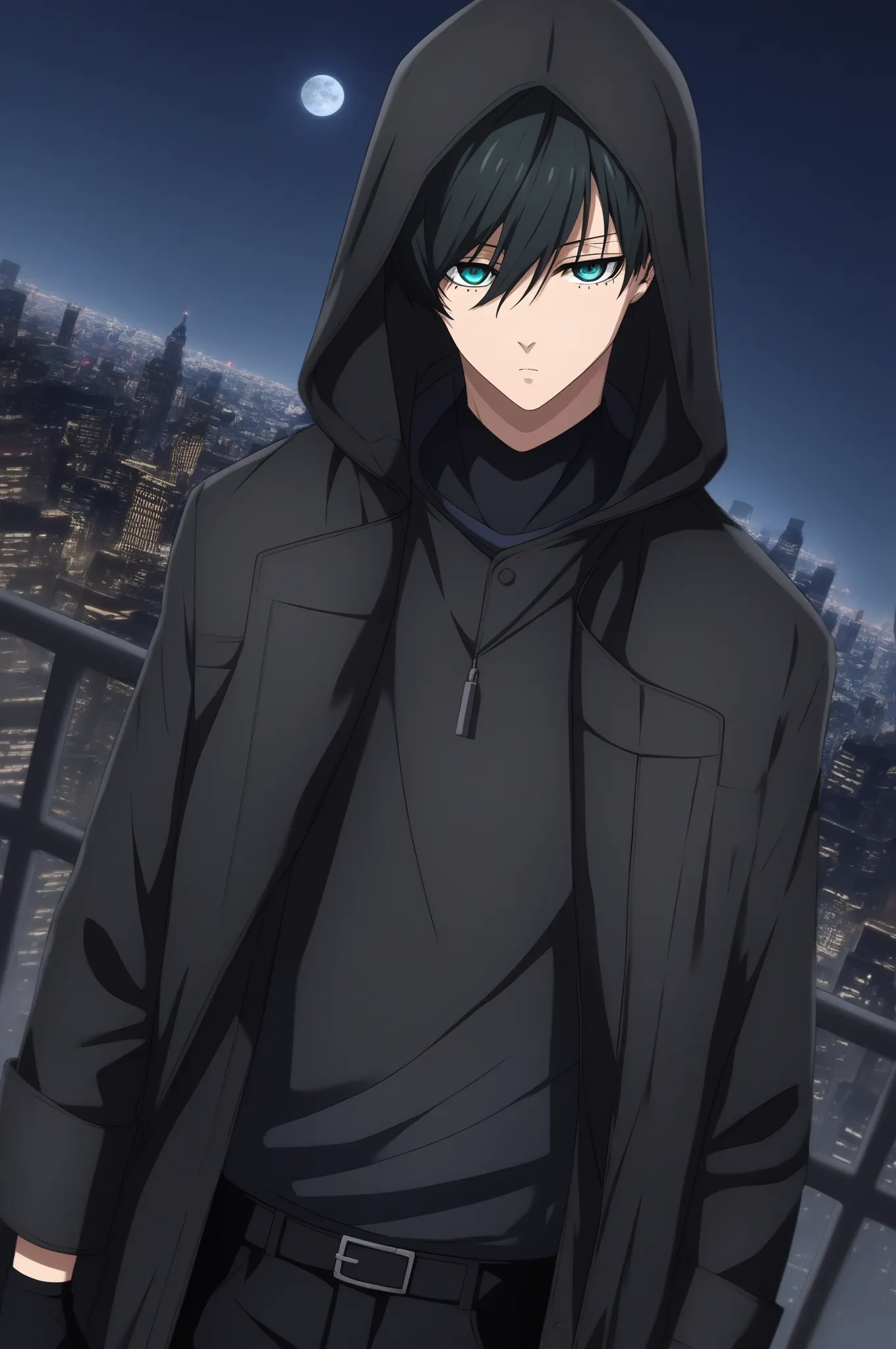 score_9, score_8_up, score_7_up, source_anime, BREAK, 1boy, bishounen, pale skin, (facing to the side, three quarter view:1.4), BREAK, dark green hair, teal eyes, (detailed eyes:1.2), (toned body:1.2), boy, rin_itoshi,gloves, long sleeves, black gloves, pa...