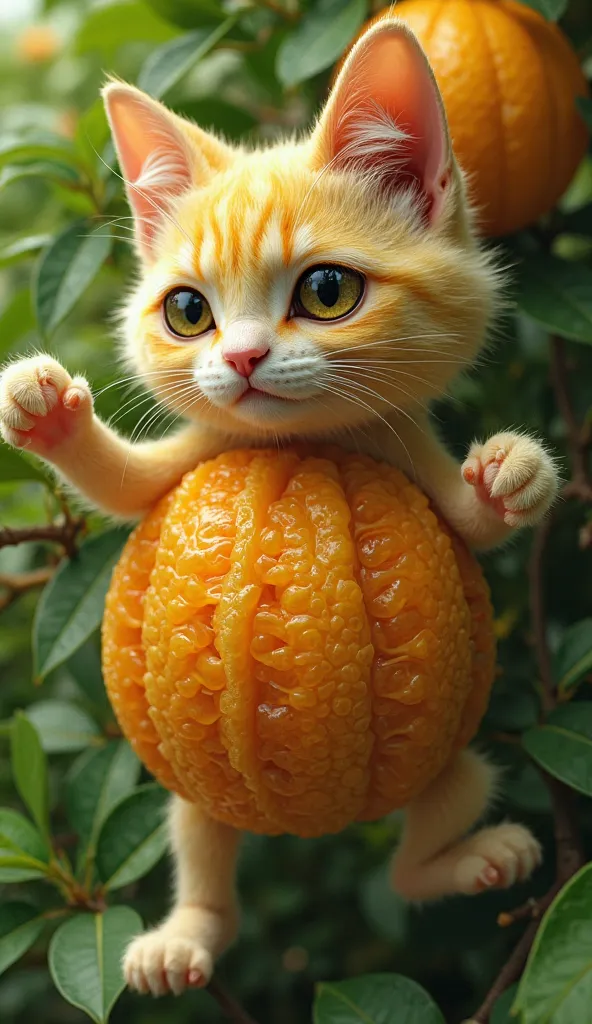 Unique Citrus Fruit that has a cat's head and legs