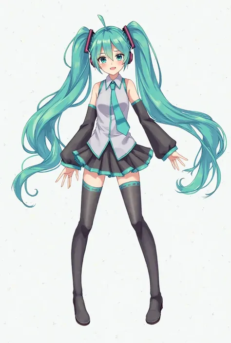 Now draw Miku with her legs wide open