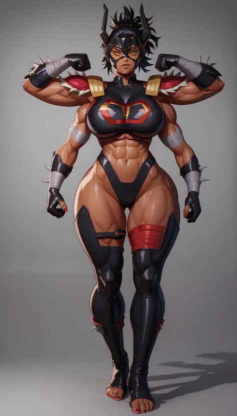 (Looma), Ben 10 Omniverse, (Malice), Marvel Rivals, 1girl, Mature Female, muscle female, anthro, (masterpiece), (high resolution), ((My Hero Academia style)), (solo full body portrait), adult Female, 20 year old, tall, (athletic figure), (toned body), (Red...