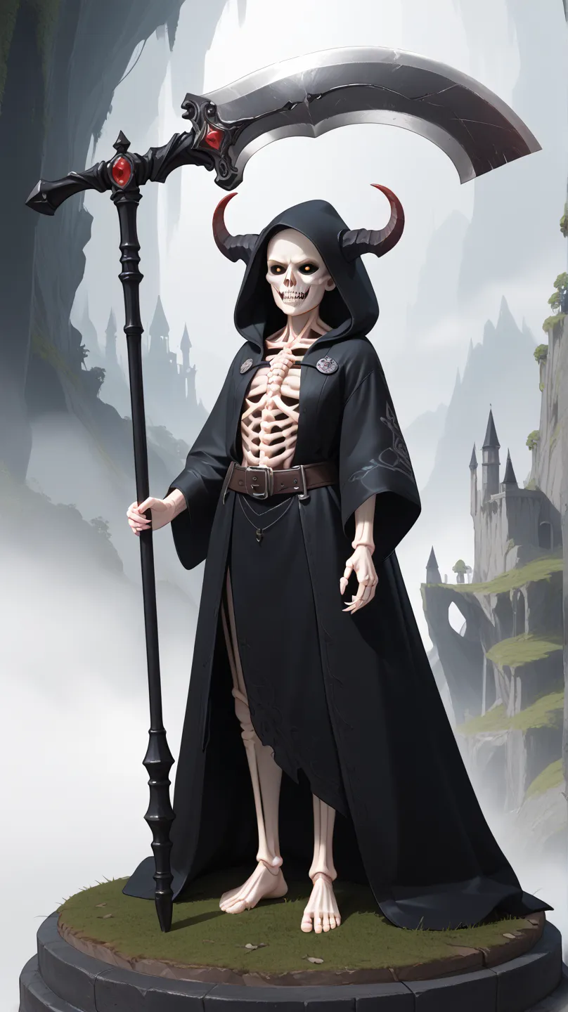 grim reaper, female, full body 