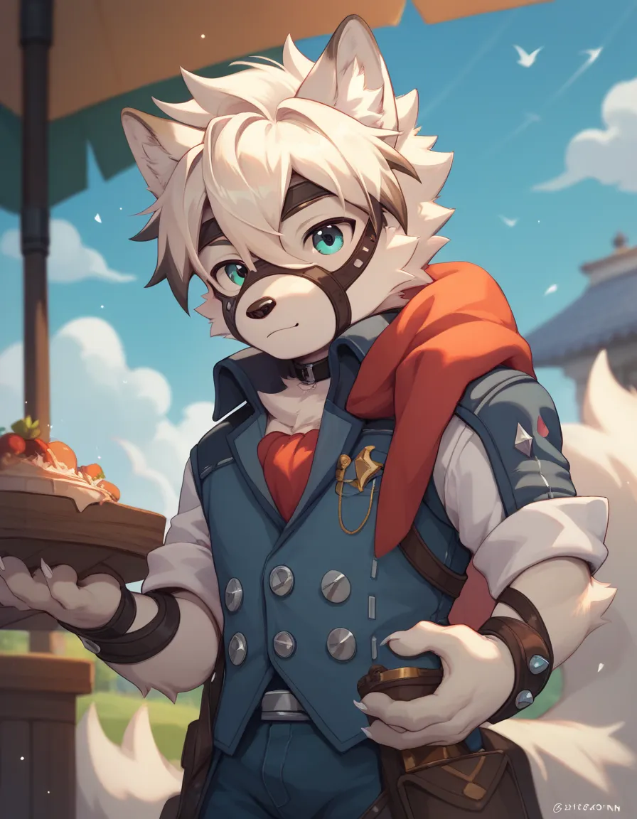 score_9, score_8_up, score_7_, score_6_up, masterpiece, best quality, solo, furry, shota, cute, young boy, von lycaon, wolf anthro